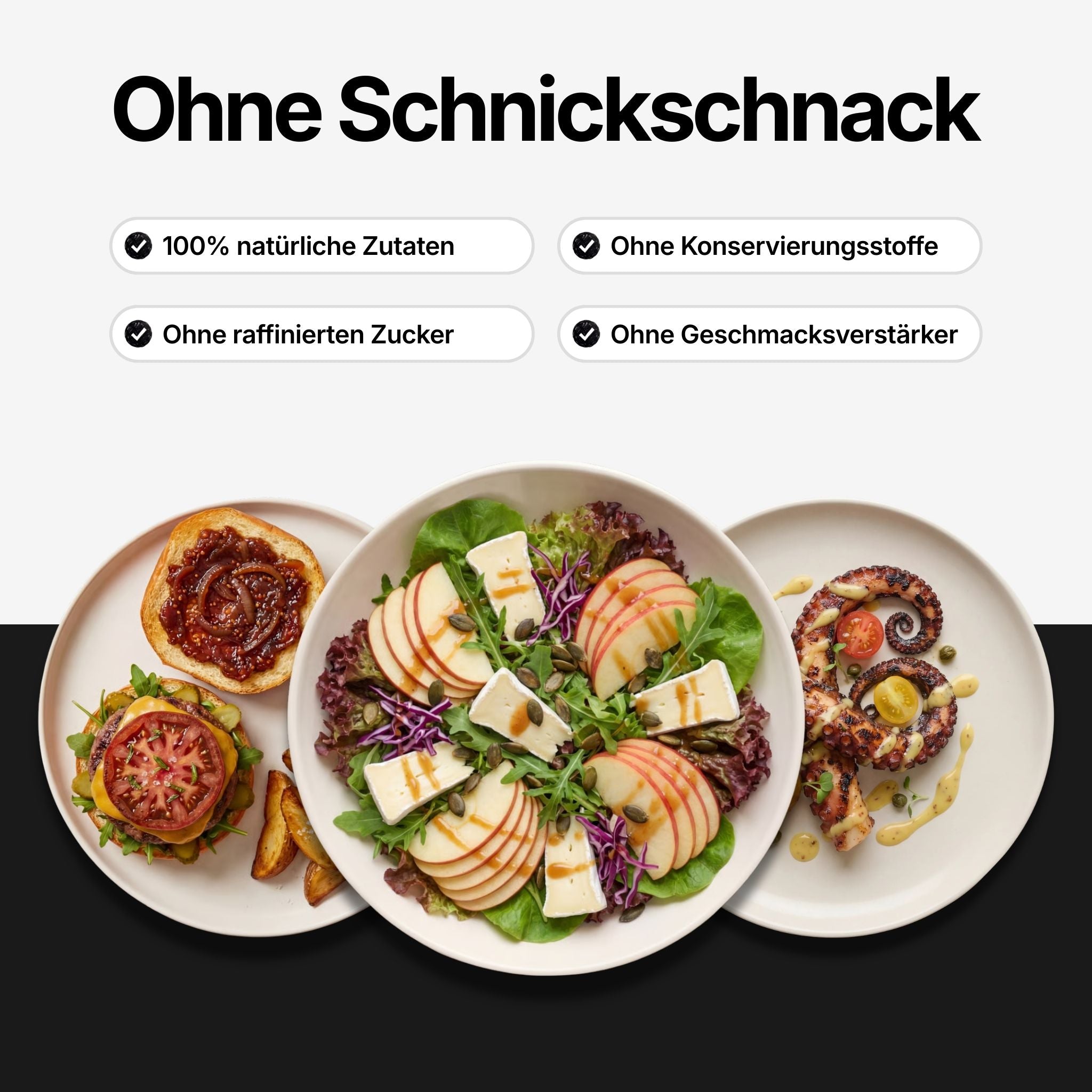 Keypoints zu Probierpaket: 100% natürliche Zutaten, ohne raffinierten Zucker, ohne Konservierungsstoffe, ohne Geschmacksverstärker