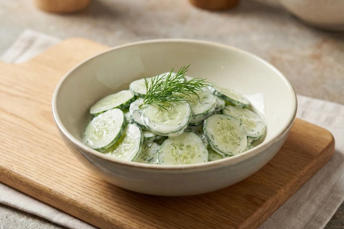 Cremiger Gurkensalat mit Joghurt-Dressing