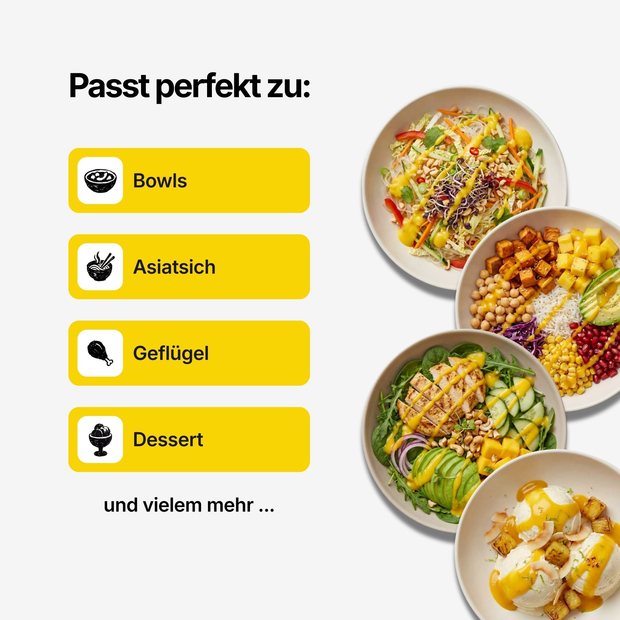 Mango-Chili Dressing passt zu Bowls, Asiatisch, Geflügel und Dessert